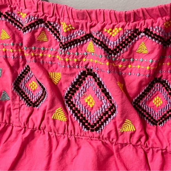 y2k billabong embroidered pink tie straps summer cotton dress sz large - Picture 3 of 10